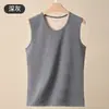 Chaleco térmico con forro de polar para hombre, engrosado para abrigar, capa base para otoño e invierno, top sin mangas estilo juvenil, resistente al frío