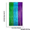 Verde, Azul y Morado Empalme Tricolor Cortina de Lluvia de Seda Decoraciones para Fiestas Suministros Carnaval Rojo Naranja Oro Cortina de Puerta de Seda de Lluvia Decoración Colgante