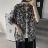 Camisa floral hombre manga corta moderna genial camisa de playa marca de moda top manga corta holgado versátil