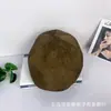 Sombrero de Equitación Negro Retro Estilo Japonés para Mujer, Hecho de Cuero y Terciopelo, Adecuado para Todas las Estaciones, Circunferencia de Cabeza Grande, Versátil, Elegante, Hace que el Rostro Parezca Más Pequeño, Sombrero de Ala Hacia Adelante para Otoño e Invierno