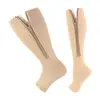 Calcetines Cruzados con Cremallera y Punta Abierta, Calcetines Deportivos de Compresión para Pantorrilla con Cremallera, Calcetines Deportivos de Compresión para Mujer, Calcetines de Compresión Elásticos