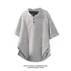 2026 Nova Camiseta de Manga Curta Masculina Marca da Moda Verão Solta Estilo de Hong Kong Celebridade da Internet Tendência ins Simples Marca da Moda Top Listrado