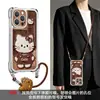 Funda de teléfono de mezclilla vintage con gato, adecuada para Apple 17pm, iPhone 15 con cordón en las cuatro esquinas, 16 caricaturas, 14 cruzada, 18