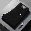Jeans Preto de Luxo Europeu para Homens 2025 Outono e Primavera Versátil Casual Stretch Slim High-End Tendência Marca Calças Longas