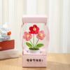 Día del Maestro Tulipán Tejido a Mano en Maceta Flor Artificial de Lana Acabada Día de la Madre Libro Rojo Pequeño Mismo Estilo Caja de Regalo