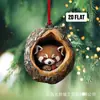Decoraciones Navideñas Transfronterizas de Búho y Mapache Nuevas, Adornos para Árbol de Navidad, Colgantes Pequeños Planos 2D Acrílicos