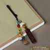 Madera de incienso pintada colgante Firma Ping An accesorios para colgantes cuerda tejida a mano DIY sándalo llavero joyería