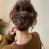 Pinza para el pelo de flor de punto de felpa de alta gama para otoño e invierno, pasador no irritante para la parte trasera de la cabeza, pinza de garra
