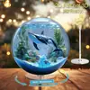 Impresión Plana Transfronteriza 2D Plano Rotación de 360 Grados Escena de Nieve Casa de Pingüinos Decoración de Escritorio Interior y Exterior Festival