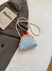 Bolso de Rayas para Mujer 2026 Nuevo de Moda Verano Nicho Súper Popular Cadena de Perlas Bolso de Hombro Cruzado Bolso de Concha