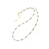 Collar de Perlas Naturales para Mujer, Estilo Chino Retro Perlas de Agua Dulce Cuentas de Mijo, Cadena para Clavícula de Azúcar de Turquesa y Rojo del Sur