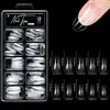 Set de parches para uñas de doble uso, longitud extendida, completo y medio, 100 piezas en caja, parches de uñas ponibles, parches de uñas para manicura sin costuras semi-mate