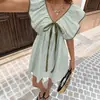 2026 Ropa Femenina Transfronteriza Europea y Americana Estación Independiente de Amazon Verano Nuevo Vestido de Vuelo con Volantes y Cuello en V