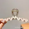 Presilha de Cabelo Marrom Grande para Mulheres, Presilha Tiburón de Alta Qualidade para Cabelo na Parte de Trás da Cabeça, Presilha de Cabelo com Grande Volume, Elegante Acessório de Cabelo