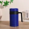 Caneca com cabo de pintura flocos de gelo personalizada, caneca de água executiva, caneca de escritório de presente de luxo, xícara de chá, caneca térmica de aço inoxidável 316