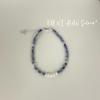 Collar de Cuentas de Lapislázuli de Plata Esterlina S925 Onihan Nicho Versátil Pulsera Amor Simple Cadena Clavicular Sentido de Alta Gama
