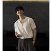 2025 Bishe Camiseta de cuello redondo para hombre Verano Suelta Estilo coreano Moda Hombro Manga media Negro Marca de moda Manga corta alta calidad