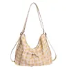 Bolso de Hombro Femenino Fresco y Sencillo 2026 Nueva Moda Versátil Bolso Cruzado de Cuadros Gran Capacidad Bolso de Mano para Viajes