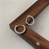 Plata de Ley S925 Estilo Coreano Simple Básico Redondo Arete de Hebilla para Oreja con Forma de Corazón Sencillo de Moda Personalidad para Ir al Trabajo Joyería para Oreja