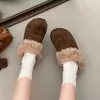 Persona Perezosa Paso Único Slip-On Turbante Medias Zapatos para Mujer Ropa de Exterior 2026 Invierno Nuevo Zapatos de Suela Gruesa con Piel Sintética Birken Zapatos de Algodón