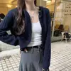 Jaqueta Cardigan de Tricô com Capuz e Manga Longa Estilo Coreano para Mulheres, Novo Modelo Outono/Inverno 2026, Emagrecedor, Elegante, Versátil