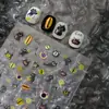 Tiktok Venda Quente DIY Adesivos de Unha Gatinho Preto Fofo Atacado Adesivos de Unha Espinha de Peixe Personalização