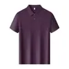 Polo 40S210G de algodão puro mercerizado, liso e brilhante, de manga curta, com gola e logo estampado, unissex, business casual