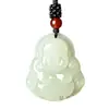 Colgante de Pareja Buda Maitreya y Guanyin de Jade Verde Afgano y Jade Blanco Colgante de Buda Sonriente Guanyin Bodhisattva de Jade Venta al por Mayor