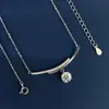 Colar de moissanita em prata de lei s925 para mulheres, luxo leve, de alta qualidade, nicho, corrente cativante de meteoros para clavícula, colar de sorriso