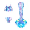Ghnatygren Traje de Baño de Tres Piezas de Sirena Transfronterizo Europeo y Americano para Vacaciones Bikini Infantil Traje de Baño Infantil