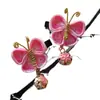 Grampo de Cabelo Borboleta Acessório de Cabelo Sino Crianças Traje Tang Grampo com Franja Traje Antigo Cheongsam Hanfu Acessórios Acessório de Cabelo Flor