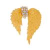 Broche Dourado com Asas de Pena e Diamantes da Idade Média para Mulheres, Corsage Luxuoso e Elegante, Acessório Versátil para Terno, Jaqueta, Casaco