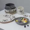 Conjunto de Jantar de Stoneware Irregular de Cor Clara por Atacado de Fábrica Amazon Casa Pratos e Tigelas de Cerâmica