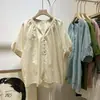 Camisa de Verão para Mulheres, de Alta Qualidade, Rejuvenescedora, Estilosa, Solta, Relaxada, Decote V, Manga Curta Raglan, Pulôver Estilo Babydoll, Tendência