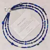 Collar de Lapis Lázuli Natural de Alta Calidad con Diseño de 4 mm Cadena para Clavícula Cadena para Suéter