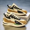 Tênis Masculino Primavera 2025 Novo Couro Casual Jovem Corrida Sola Grossa Sapatos de Pai Tendência para Homens