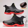 Botas de Chuva Curtas Masculinas Sapatos de Borracha Sapatos Aquáticos 2026 Impermeável Antiderrapante Resistente ao Desgaste Pesca Entrega Motoboy Trabalho ao Ar Livre Botas de Chuva