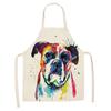 Avental de Moda para Comércio Exterior Transfronteiriço, Linho Estampado com Designs Criativos de Cachorros Fofos, Adequado para Jardinagem, Cozinha e Costura