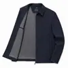 Chaqueta de solapa para hombres de mediana edad, abrigo ejecutivo de primavera y otoño, chaqueta de cremallera de color liso, ropa para hombres para papás, una pieza envío directo