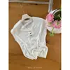 Nova Camiseta de Tricô Confortável de Manga Curta com Decote V Versátil de Verão para Mulheres, Top Respirável de Botão Slim Fit