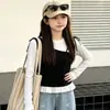 Elegante Diseño Coreano para Niñas Top Falso de Dos Piezas Primavera y Otoño 2026 Nuevo Conjunto Casual de Dos Piezas con Jeans