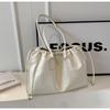 Bolsa Tote Grande de Capacidad Vintage para Mujer 2024 Nuevo Texturizada Simple para Hombro Bolsa de Viaje con Cordón Portátil Bolsa de Hombro