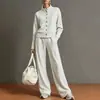 2026 Ropa Europea y Americana Transfronteriza para Mujer Estilo Nuevo Color Sólido Cuello Alto Sudadera con Capucha Cardigan Conjunto de Pantalones de Pierna Ancha Bestseller de Estación Independiente Mujer