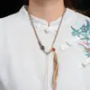Estilo Tíbet DIY Hecho a Mano Cuerda Trenzada Cadena Hueso de Cerdo Correa Colgante Pequeño Buda Sonriente Rojo del Sur Ágata Correa Collar