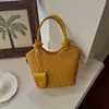 Bolso de Mano de Color Sólido de Moda de Gran Capacidad Shuai Mi Home Estilo Nuevo Simple Sensación Relajada Bolso de Hombro de Cesta Estilo Moderno