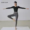 Top de yoga adelgazante para primavera y verano con almohadillas en el pecho, mangas largas, secado rápido, talla grande, para mujeres de talla grande, conjunto deportivo para mujer para entrenamiento de Pilates
