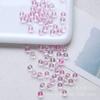 Pulsera de cuentas de vidrio para hacer tú mismo, cuentas sueltas de burbujas de doble color a juego, cuentas redondas, cuentas de vidrio rosa chapadas en oro esmerilado, material de borla de estilo antiguo