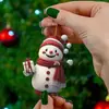 Pingente plano de acrílico com desenho de Natal do Papai Noel, Ornamento de árvore de Natal