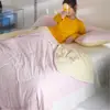 Colcha de verano enfriadora de sueño profundo de nailon-spandex Clase A, fresca al tacto, adecuada para dormir desnudo, hecha de seda de hielo y fibra de soja, disponible en tamaños individual y matrimonial, colcha para aire acondicionado, juego de caja de regalo 4