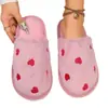 Pantuflas de Algodón Cerradas Gruesas y Cálidas con Suela Gruesa para Mujer, Forma de Corazón, Transfronterizas, para Otoño e Invierno, Interiores y Exteriores, Espuma